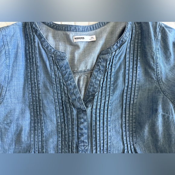 Sonoma Blue Denim Pintuck Tunic Dress - Picture 5 of 7